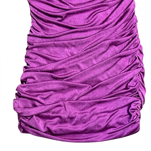 Lioness Goddess Purple Stretch Jersey One Shoulder Mini Dress Size XXL NWT - Picture 4 of 6